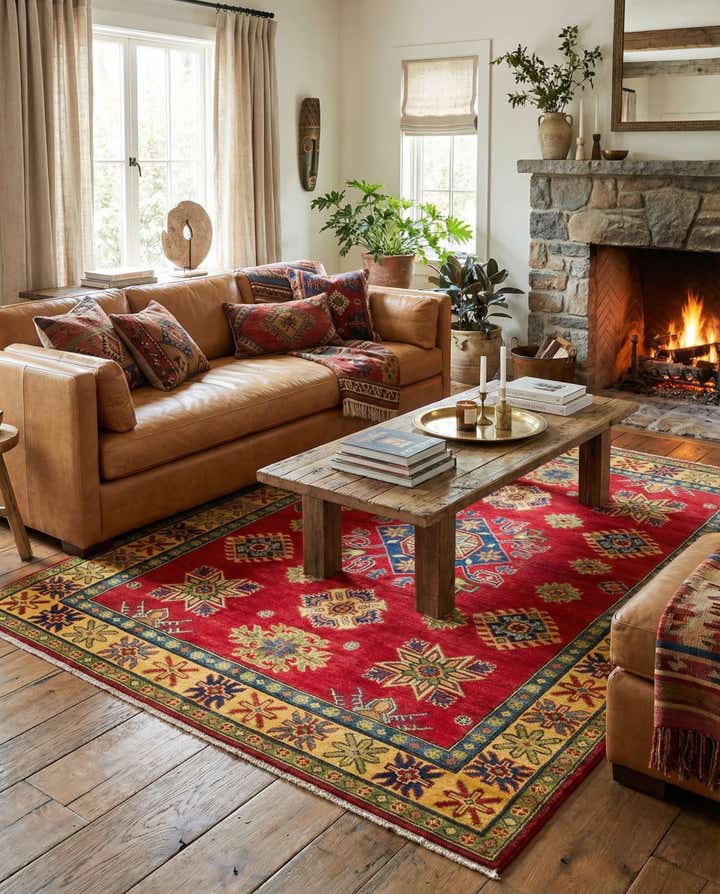 5' x 6' 6 Hand Knotted Kazak Rug