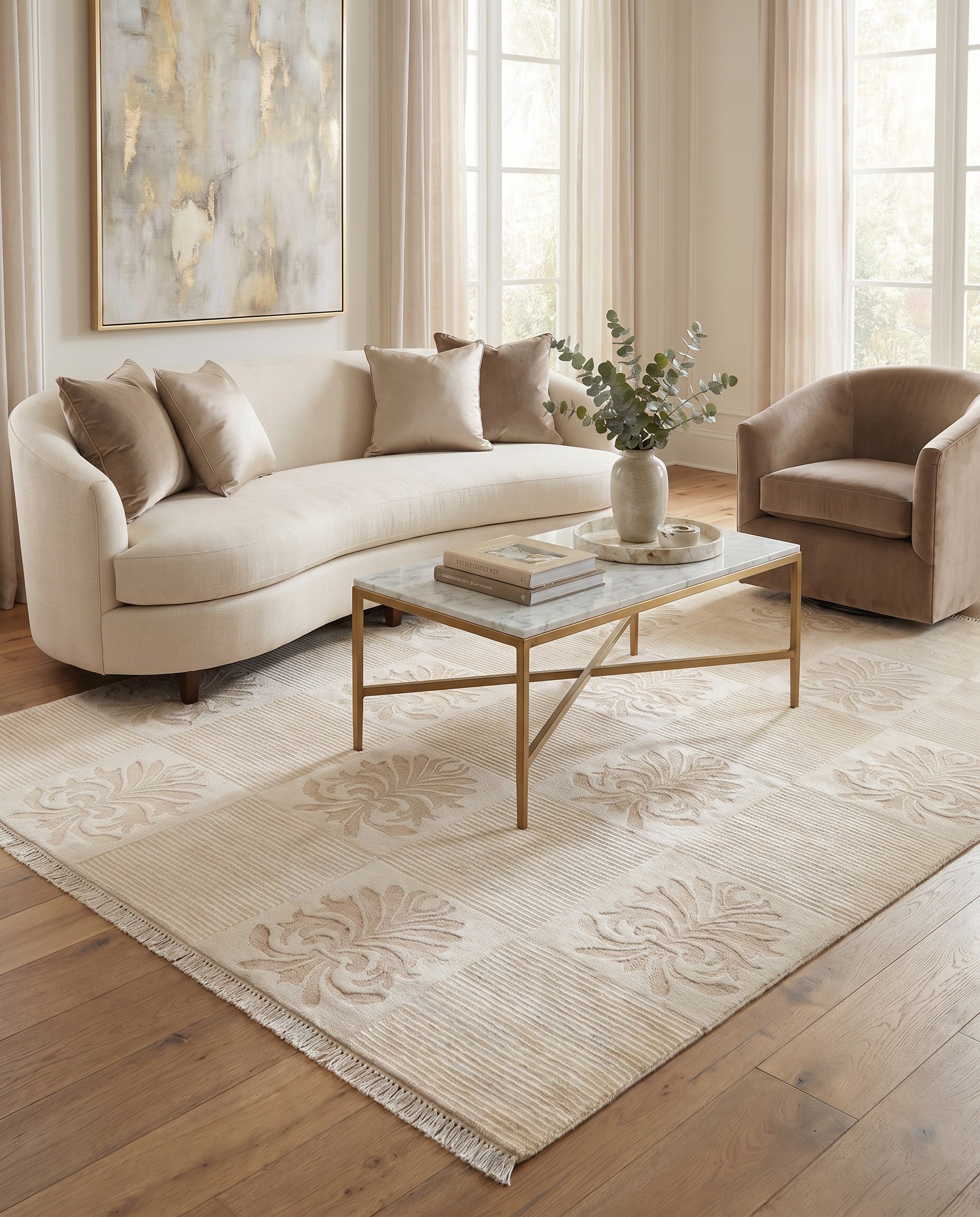 4' 11 x 6' 8 Hand Knotted Darya Wool Rug