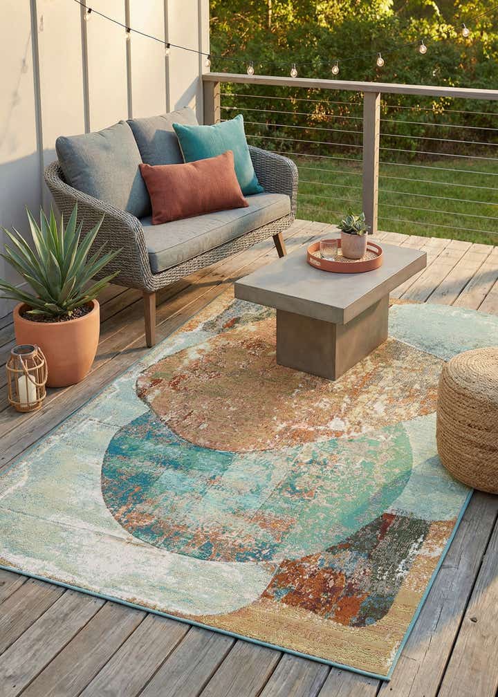 4' 1 x 6' 1 Easy-Clean Modern Indoor / Outdoor Rug