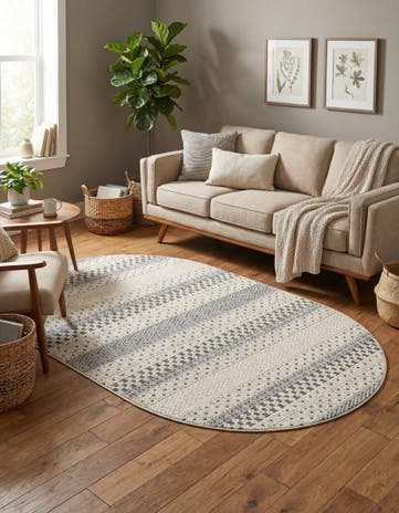 Sandy Beige Arlo Oval Rug