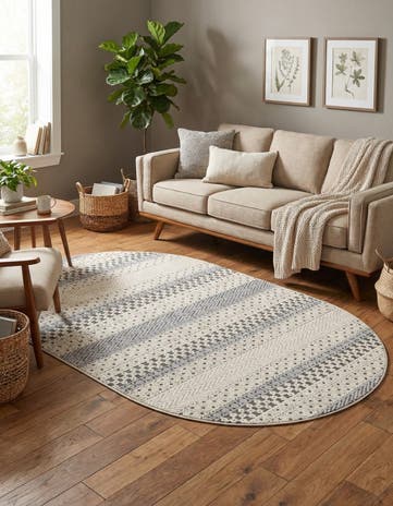Sandy Beige Arlo Oval Rug