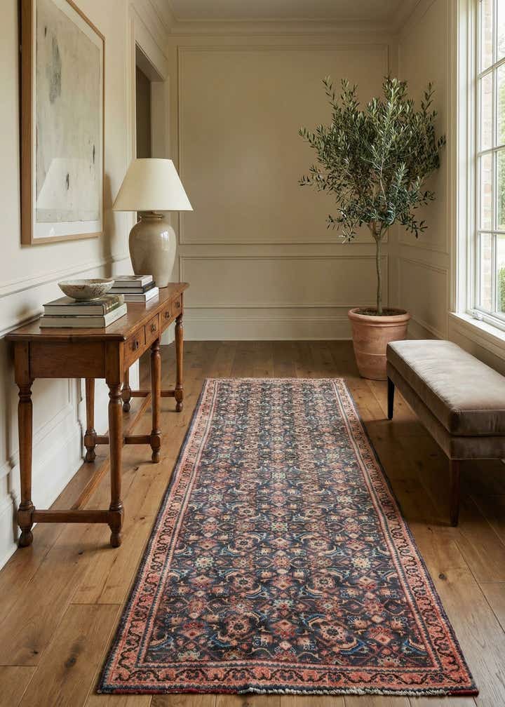 3' 9 x 10' 1 Hand Knotted Ultra Vintage Persian Wool Runner Rug