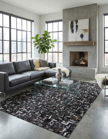 5' x 8' Cowhide Leather Rug