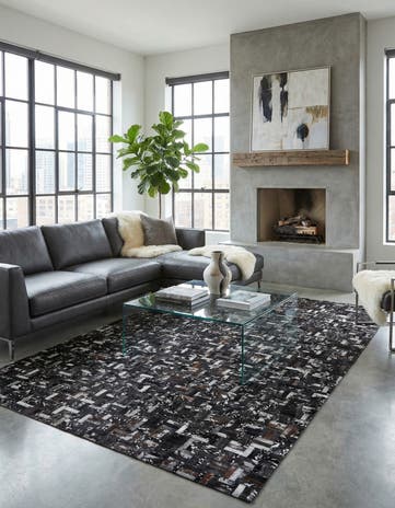 5' x 8' Cowhide Leather Rug