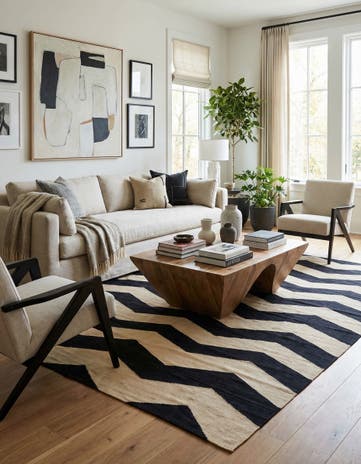 6' 10 x 9' 6 Hand Woven Kilim Modern Wool Rug