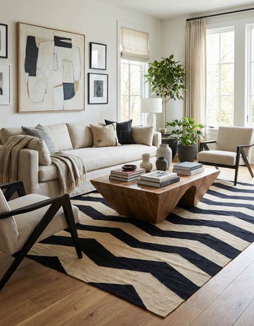 6' 10 x 9' 6 Hand Woven Kilim Modern Wool Rug