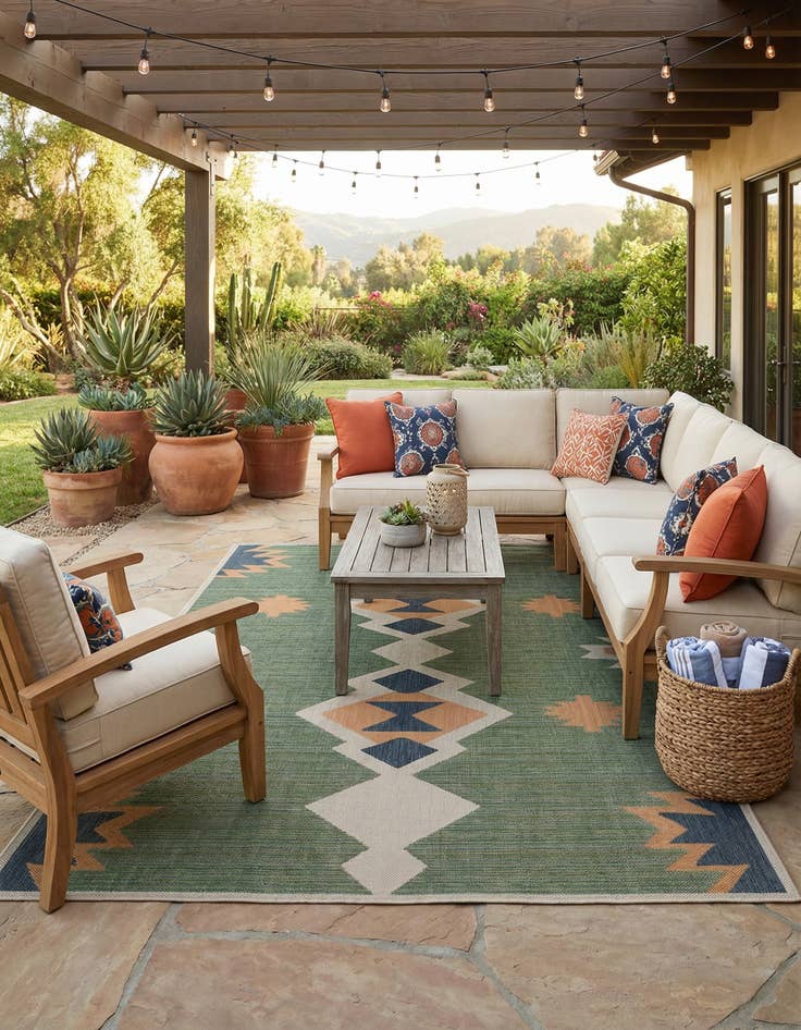 Detail image of 10' x 14'  Washable Baja Indoor / Outdoor Rug