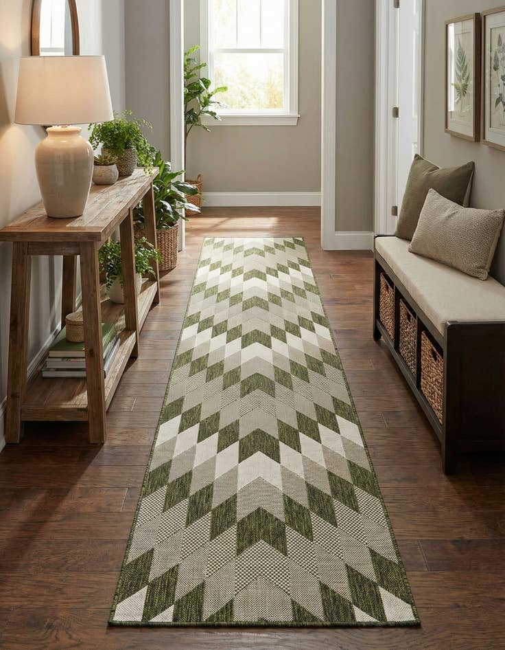 Detail image of  2' 7 x 12'  Washable Modern Indoor / Outdoor Runner Rug