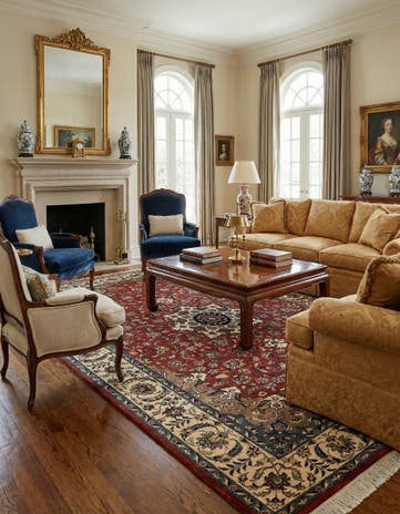 6' x 9' Hand Knotted Isfahan Oriental Wool Rug
