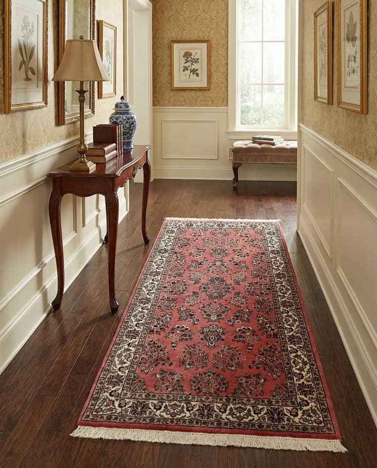 Detail image of 3' 3 x 6' 7 Hand Knotted Sarough Oriental Wool Runner Rug