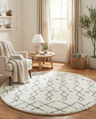  8' x 8' Moroccan Shag Round Rug