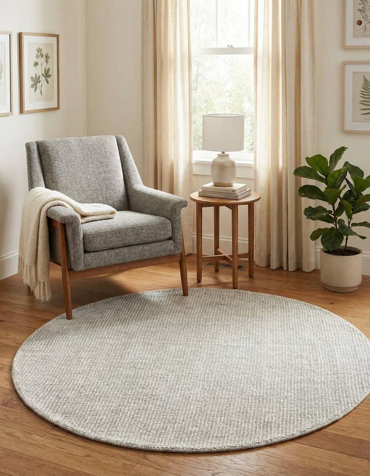 Detail image of 3' 1 x 3' 1  Hand Woven Jill Zarin English Manor Farmhouse Wool Round Rug