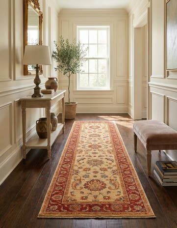 2' 6 x 8' 7 Hand Knotted Peshawar Ziegler Runner Rug