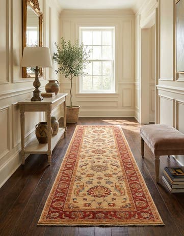 2' 6 x 8' 7 Hand Knotted Peshawar Ziegler Runner Rug