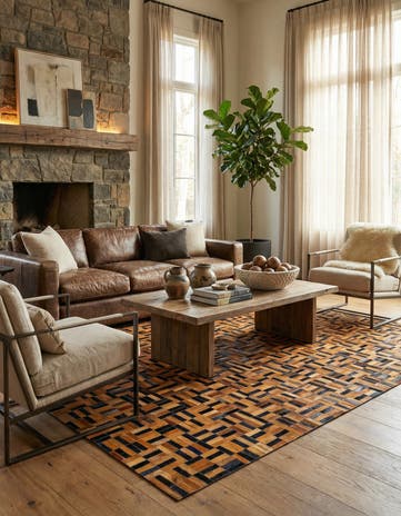 5' x 8' Cowhide - Patchwork Rug
