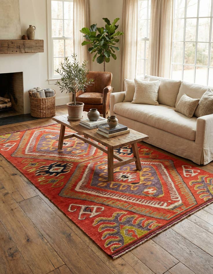 Detail image of 6' 8 x 10' 6  Hand Knotted Darya Wool Rug