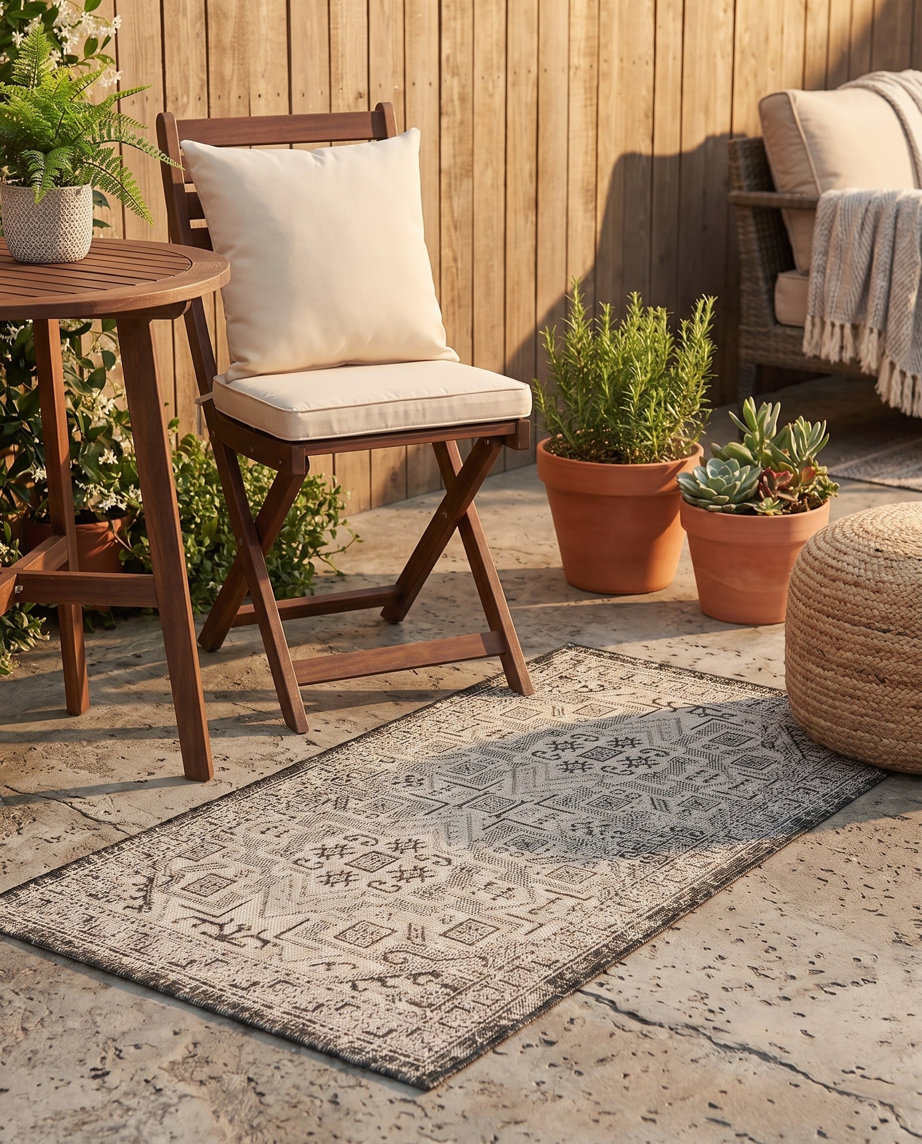 3' x 5' 3 Easy-Clean Aztec Indoor / Outdoor Rug