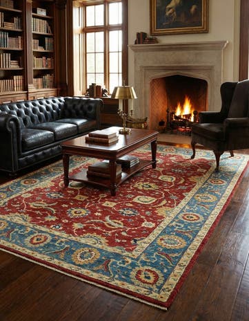 6' 7 x 9' 6 Hand Knotted Peshawar Ziegler Rug