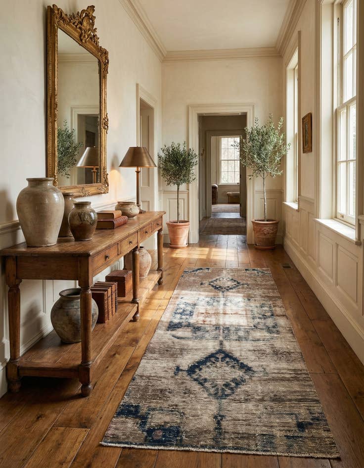 Detail image of 3' 2 x 8'  Hand Knotted Ultra Vintage Persian Wool Runner Rug