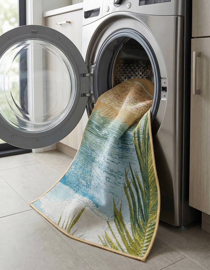 Detail image of 2' x 3'  Washable Coastal Indoor / Outdoor Rug