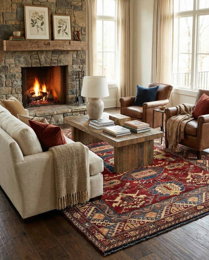 Detail image of 6' 3 x 7' 10 Hand Knotted Kazak Oriental Wool Rug