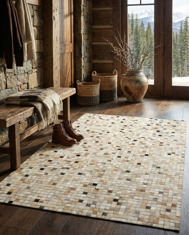 Detail image of 5' 1 x 7' 11 Cowhide - Patchwork Rug