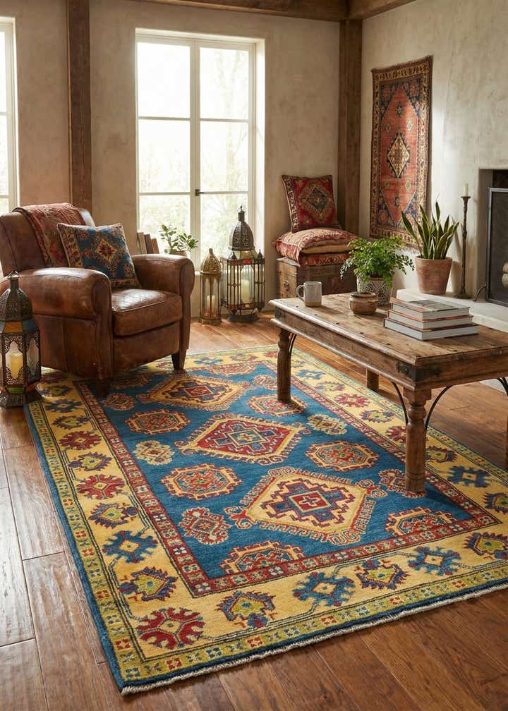 3' 10 x 6' Hand Knotted Kazak Rug