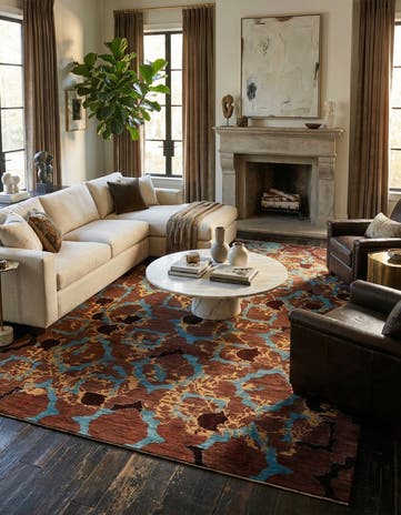 6' 3 x 9' 11 Hand Knotted Anar Rug