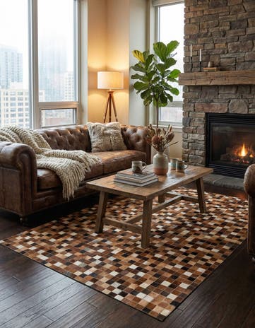 4' x 6' Cowhide Stocks Rug