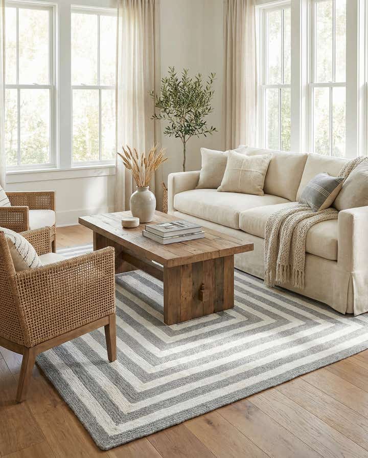 5' 3 x 8' Easy-Clean Eco Verse Washable Indoor / Outdoor Rug