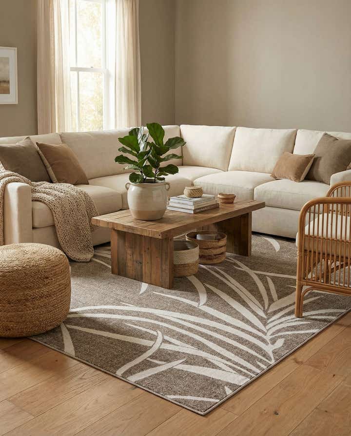7' x 10' Easy-Clean Botanical Indoor / Outdoor Rug