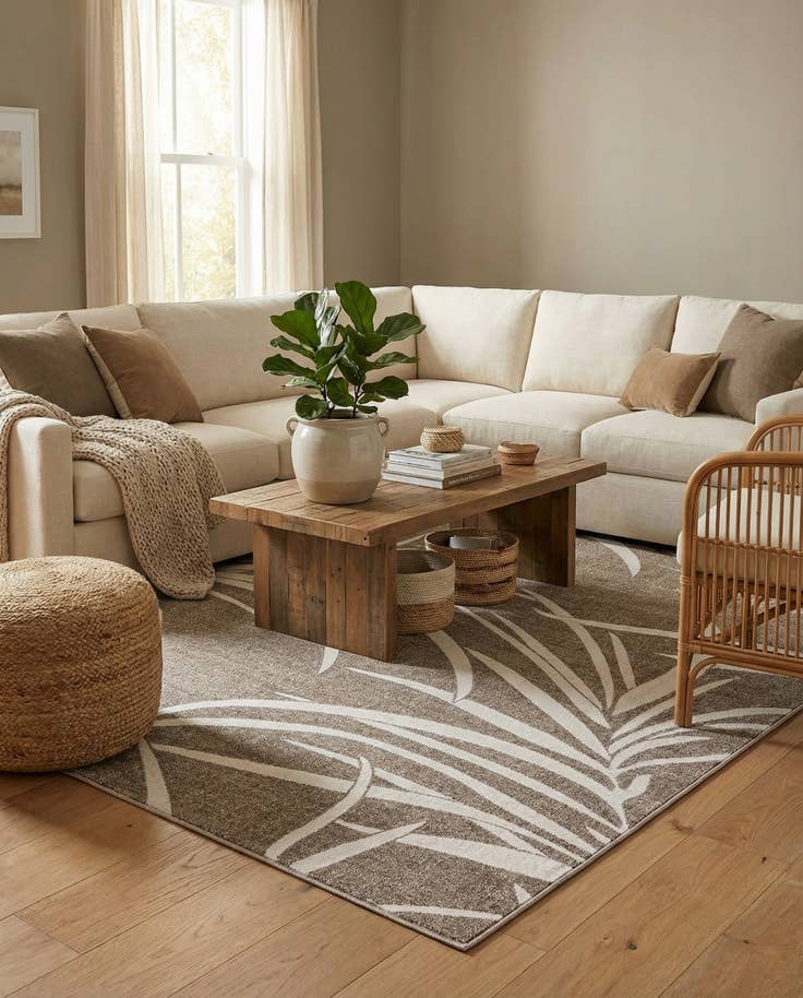 Detail image of 7' x 10' Easy-Clean Botanical Indoor / Outdoor Rug
