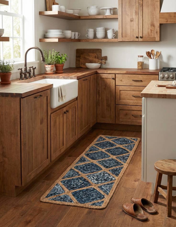 Detail image of  1' 2 x 4' 1  Hand Braided Jute Table Runner Rug