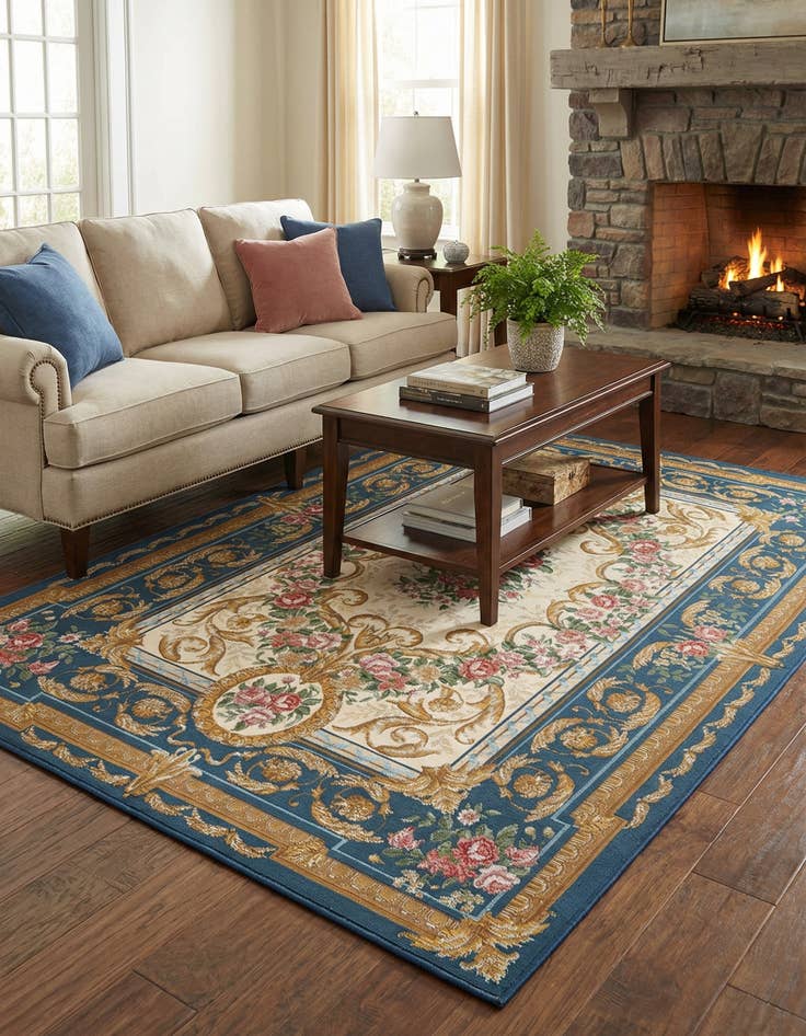 Detail image of 5' x 8' Easy-Clean Traditional Indoor / Outdoor Rug