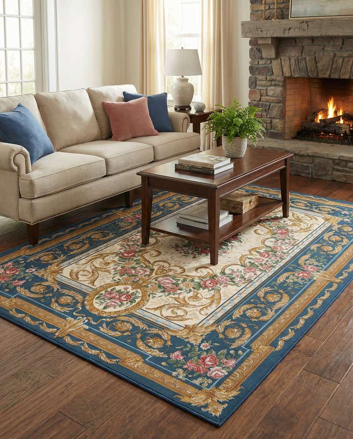 5' x 8' Easy-Clean Traditional Indoor / Outdoor Rug