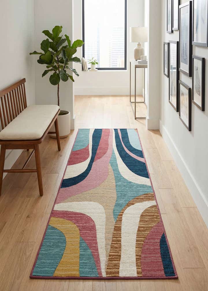 2' x 6' Easy-Clean Modern Indoor / Outdoor Runner Rug