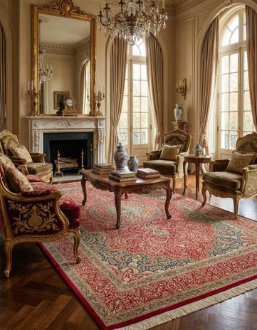 6' 6 x 9' 9 Ghom Silk Rug