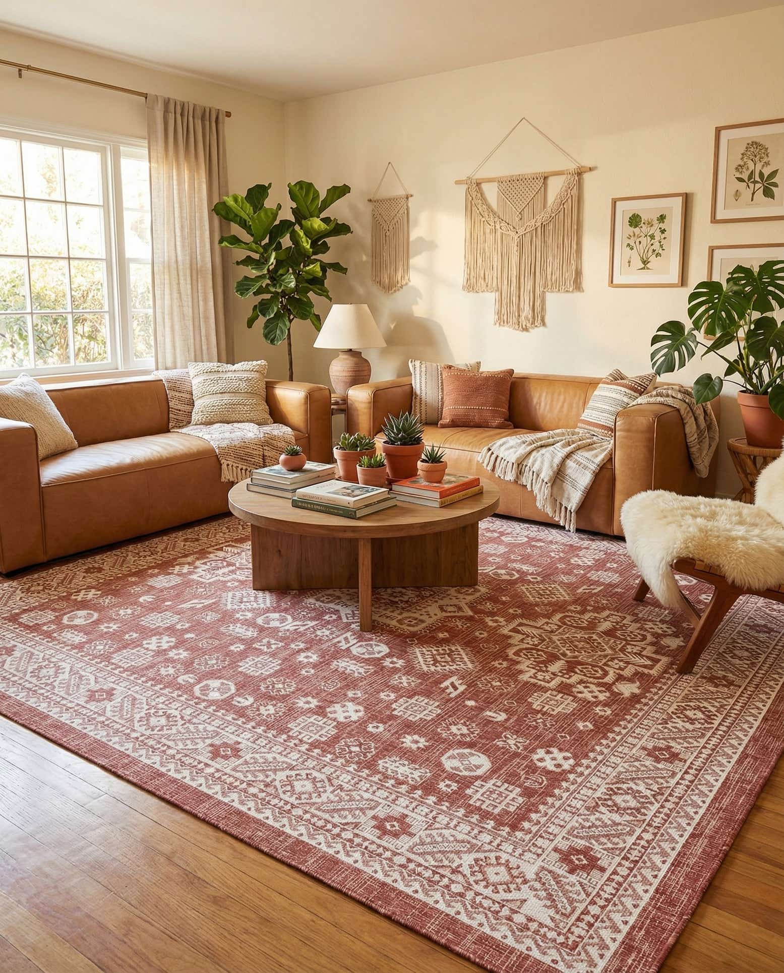 10' x 10' Easy-Clean Aztec Indoor / Outdoor Square Rug