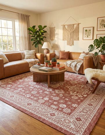 10' x 10' Easy-Clean Aztec Indoor / Outdoor Square Rug