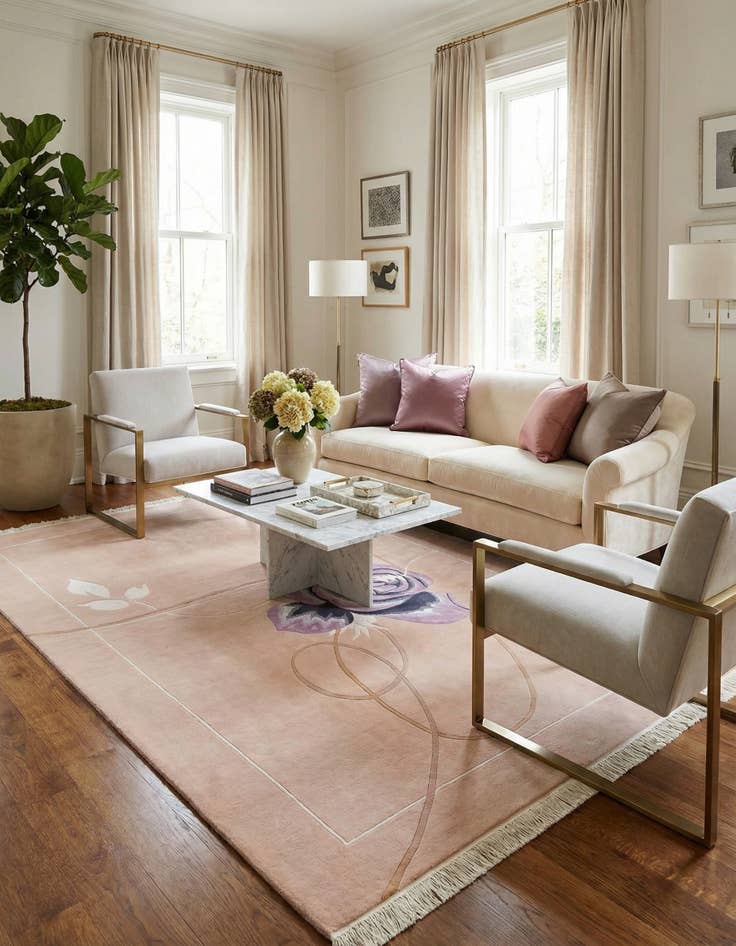 Detail image of 6' 8 x 9' 11 Hand Knotted Darya Wool Rug