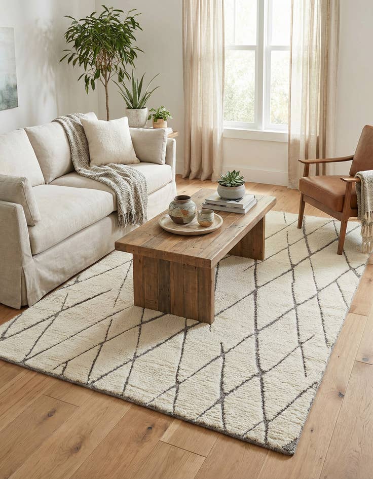 Detail image of  4' 1 x 6' 1 Atlas Moroccan Wool Rug