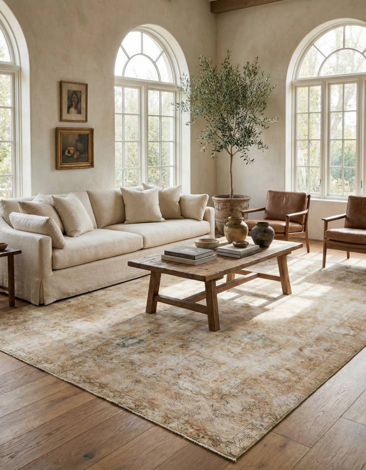 Detail image of  7' 3 x 10' 7  Hand Knotted Ultra Vintage Persian Wool Rug