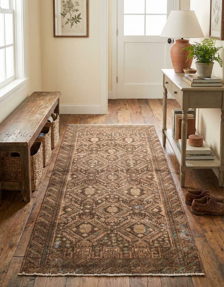 Detail image of 2' 5 x 4' 9  Hand Knotted Ultra Vintage Persian Wool Runner Rug