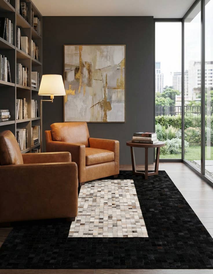 Detail image of 5' x 7' 11 Cowhide - Patchwork Rug