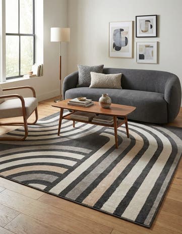 Charcoal Charlotte Square Rug