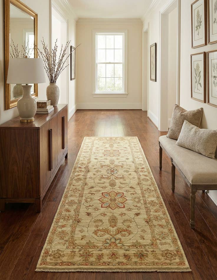 Detail image of 2' 6 x 6' 9  Hand Knotted Peshawar Ziegler Runner Rug