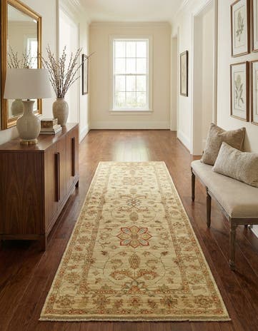 2' 6 x 6' 9 Hand Knotted Peshawar Ziegler Runner Rug