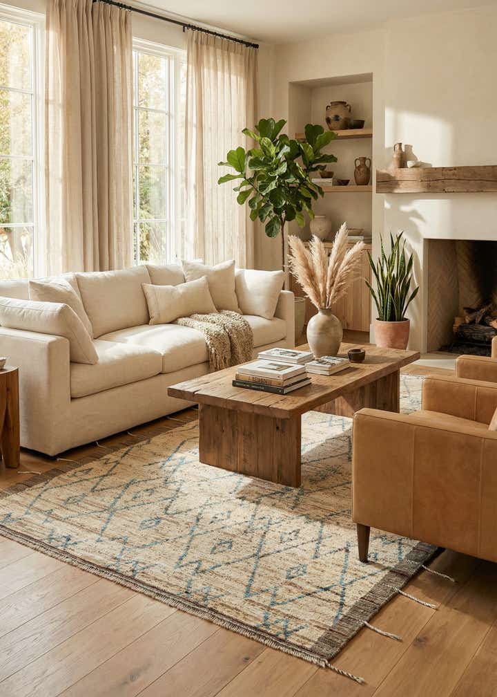 6' 4 x 8' 10 Hand Knotted Moroccan Wool Rug