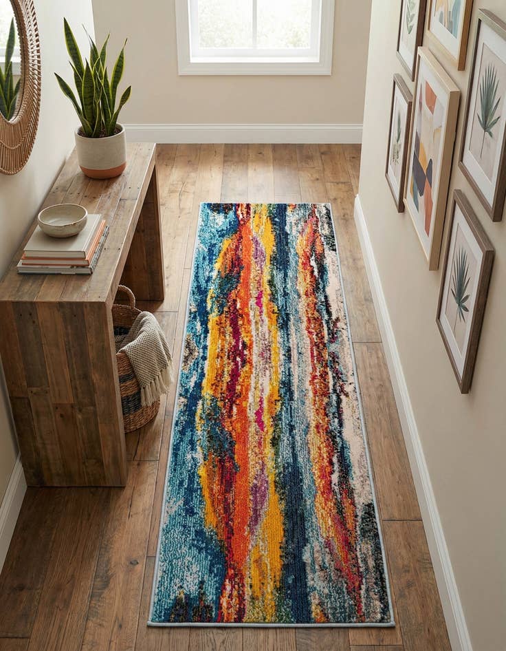 Detail image of 2' x 6'  Washable Haerfest Runner Rug