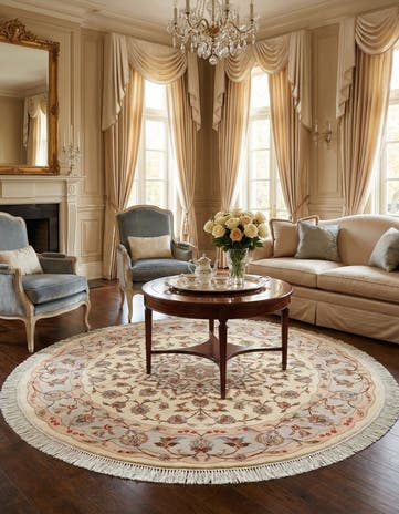 4' 11 x 4' 11 Tabriz Round Rug